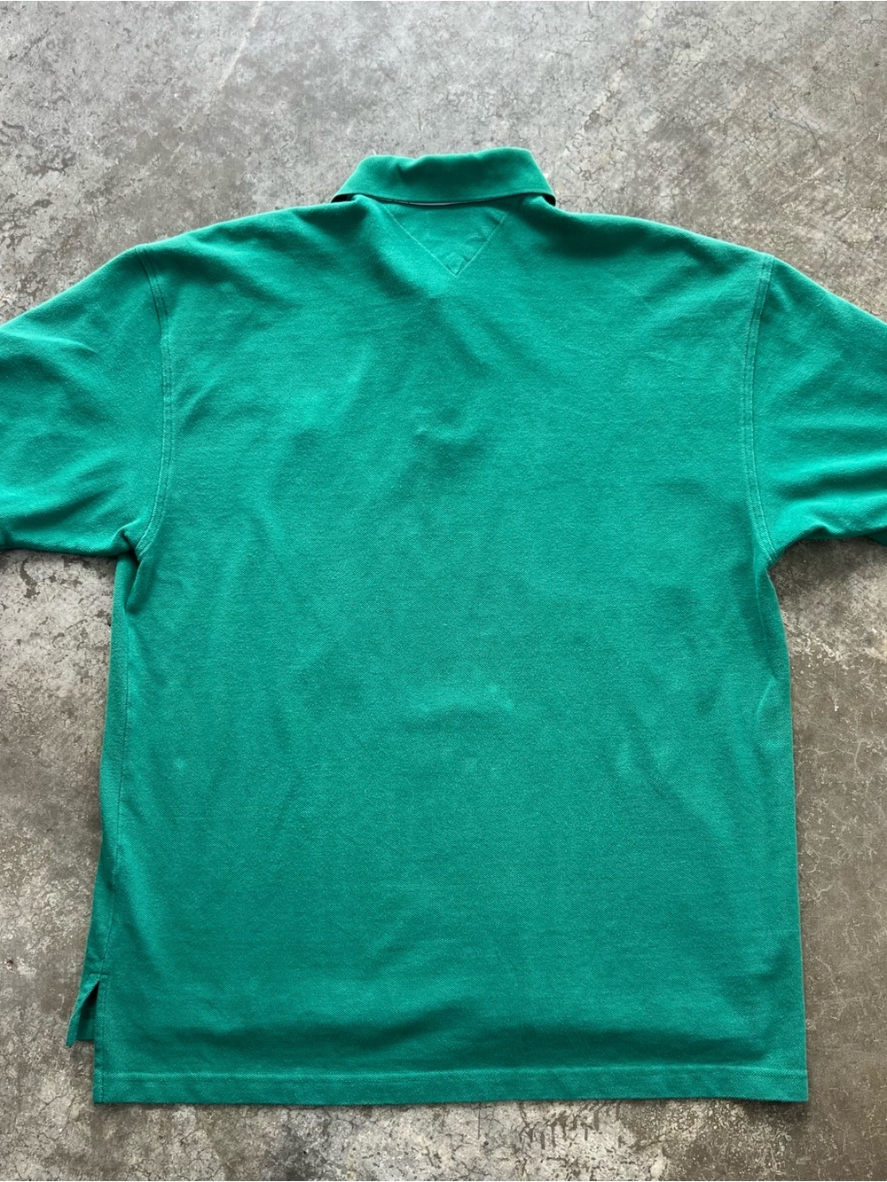 Vintage Tommy Hilfiger Polo Shirt Mens XL Green Embroidered Crest Logo Cotton - Picture 10 of 14
